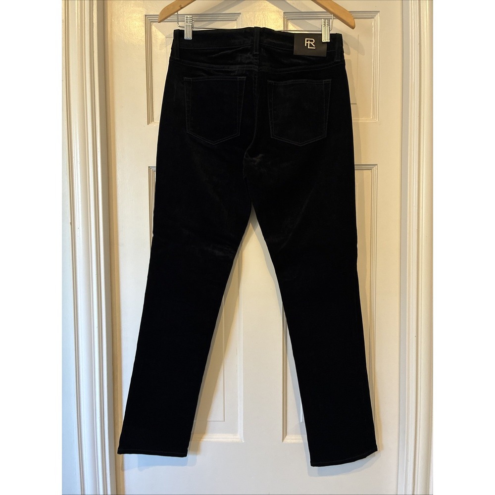 Ralph Lauren Collection 160 Flocked Coated Black Velvet Denim Jeans Sz 28 - Picture 9 of 16